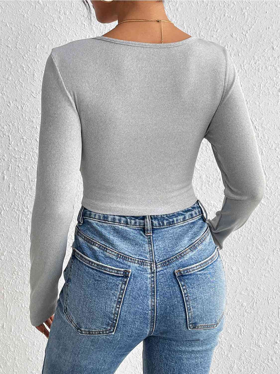 Talia Cropped Long Sleeve Blouse