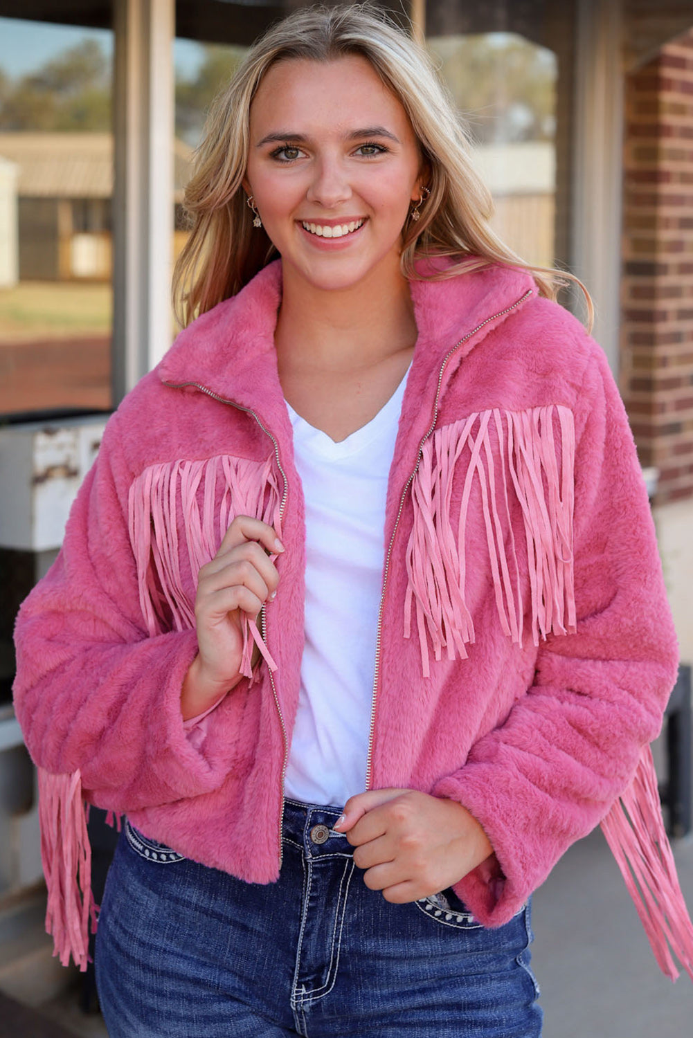 Casual Rodeo Fringe Teddy Jacket