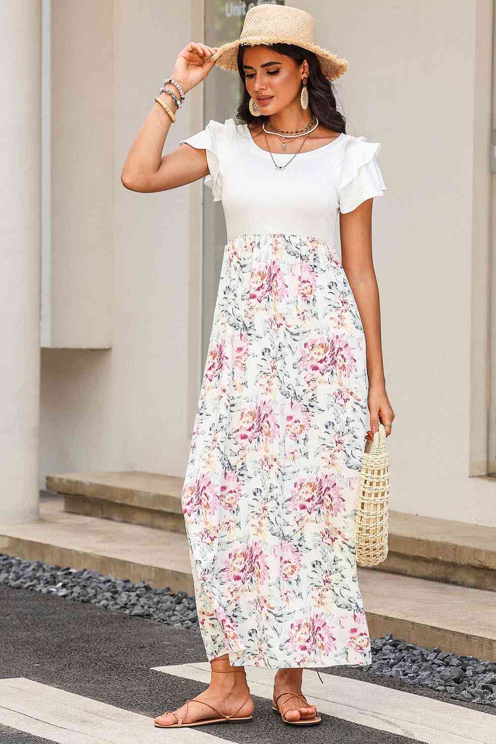 Monica Ruffled Short Sleeve Dress