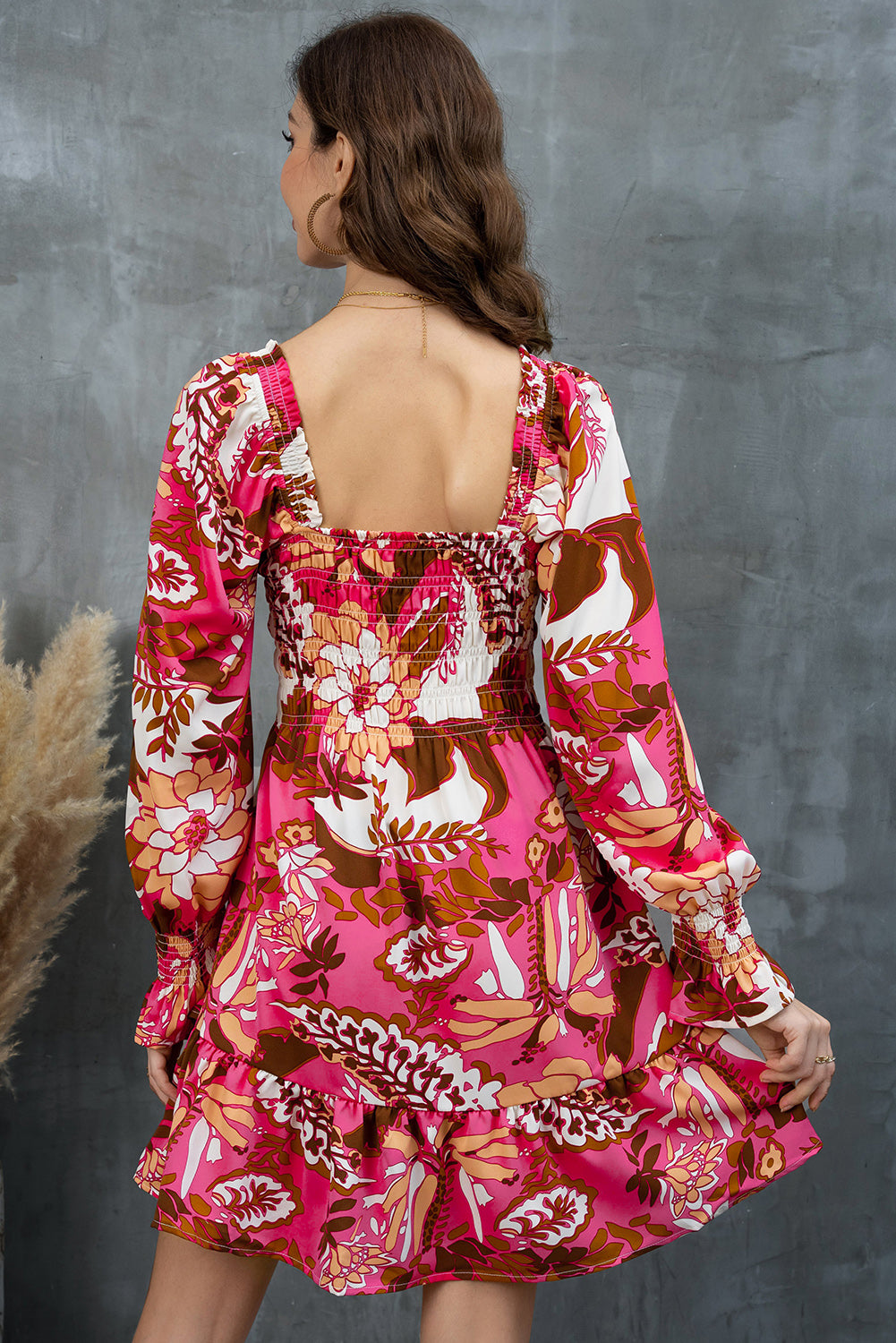 Nora Floral Flounce Sleeve Dress