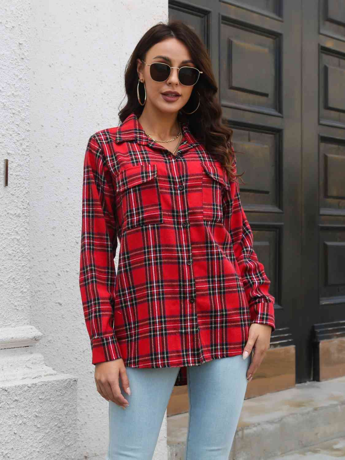 Nature Plaid Buttoned Shirt