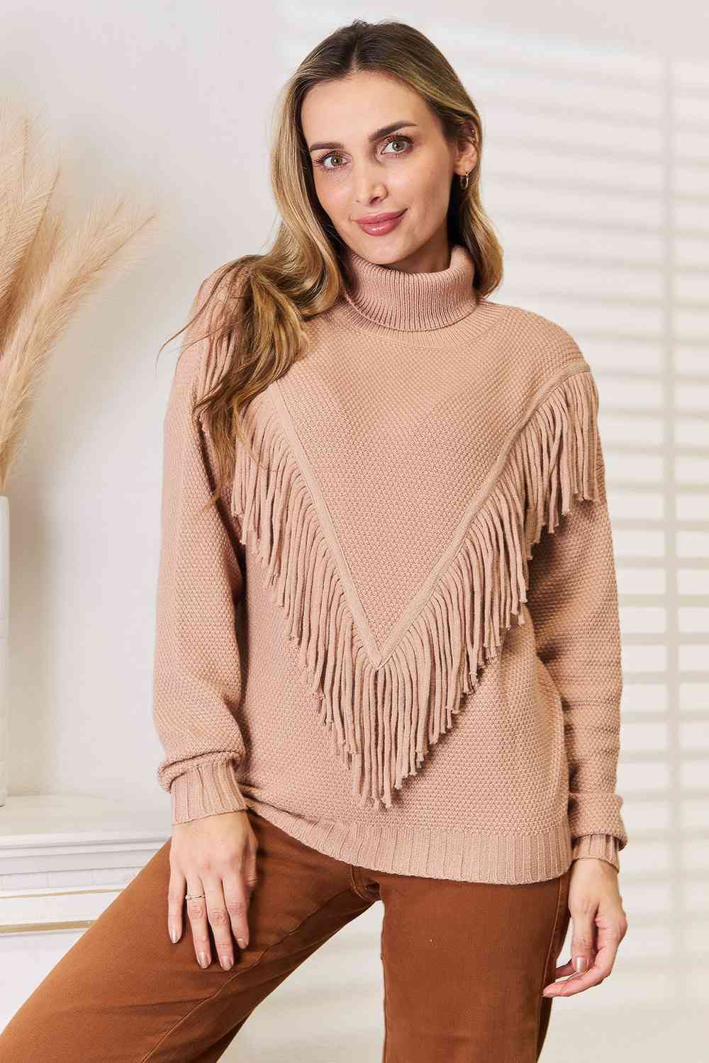 Timberlea Turtleneck Fringe Sweater