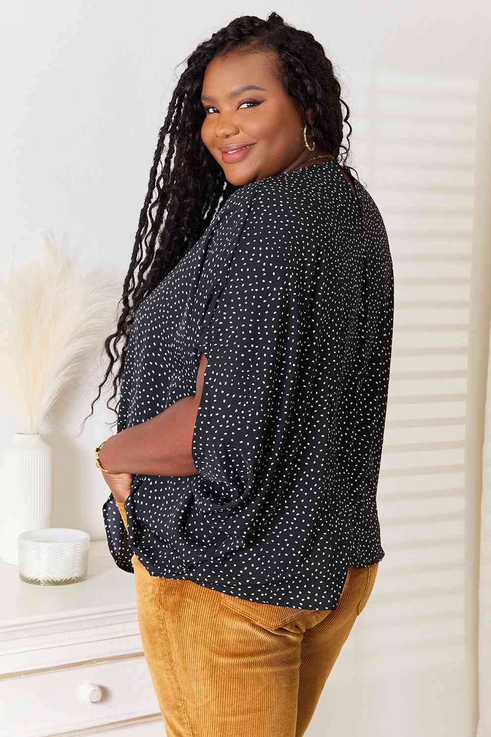 Estelle Dolman Sleeve Round Neck Blouse