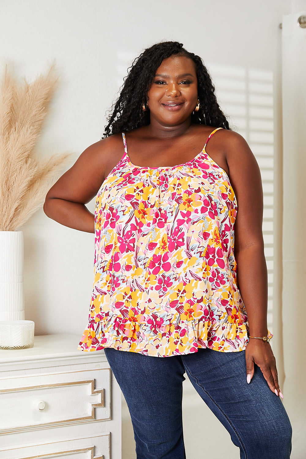 Cheyenne Ruffle Hem Floral Cami