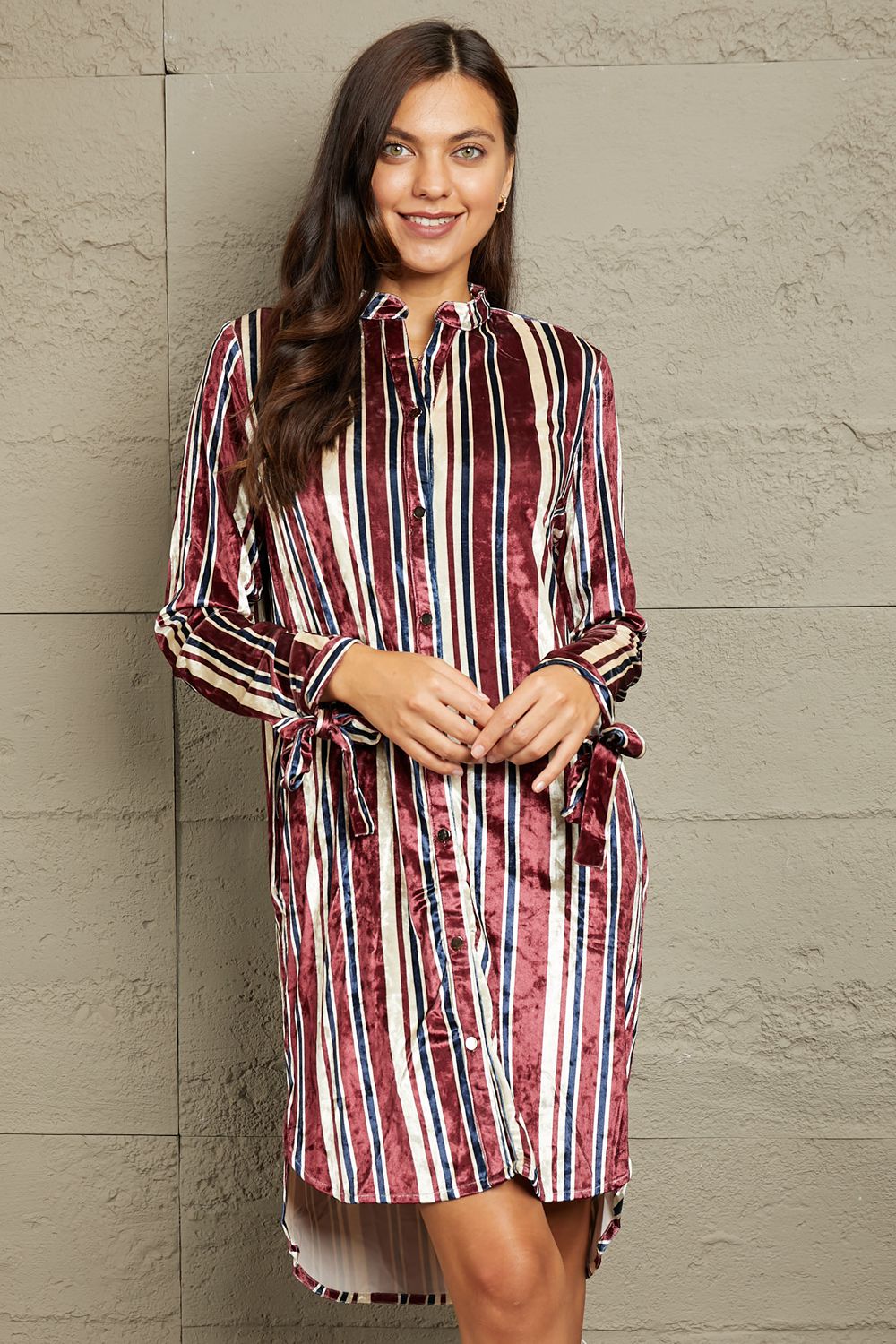Marissa Velvet Striped Mini Dress