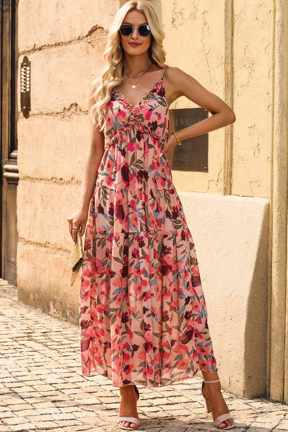 Amayah Floral Frill Trim Dress