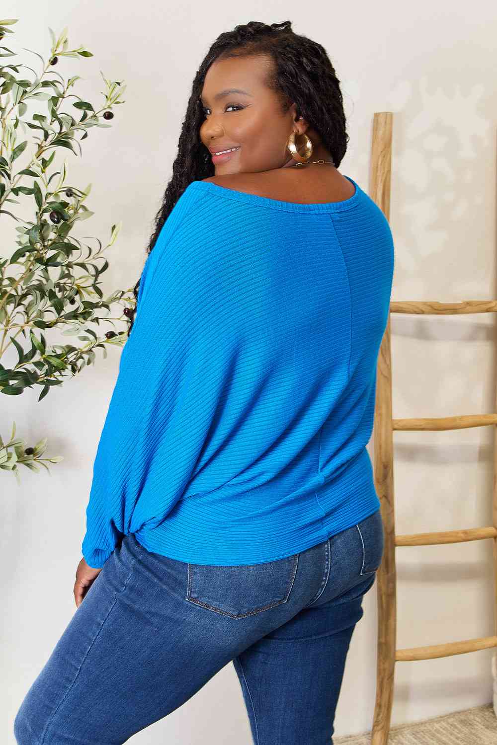Payton Round Neck Batwing Sleeve Blouse