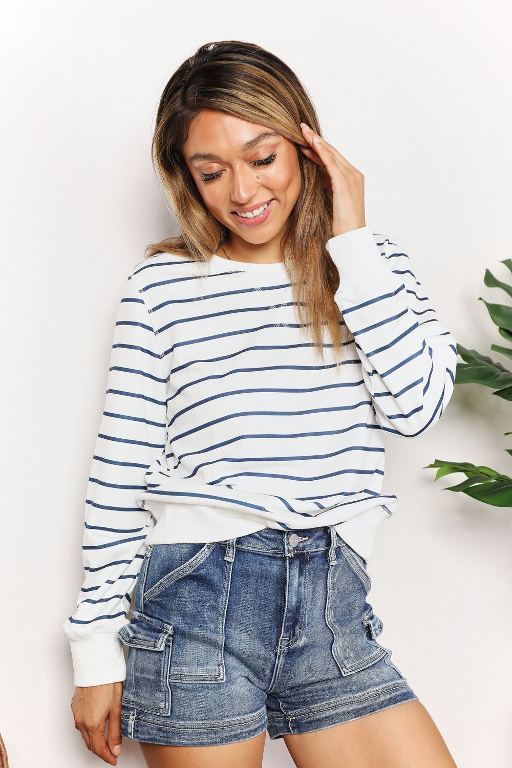 Venetian Striped Long Sleeve Top