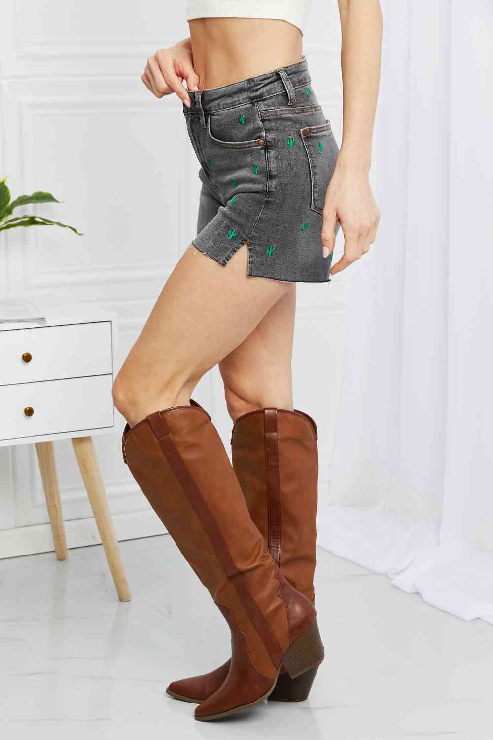Cactus Raw Hem Denim Shorts