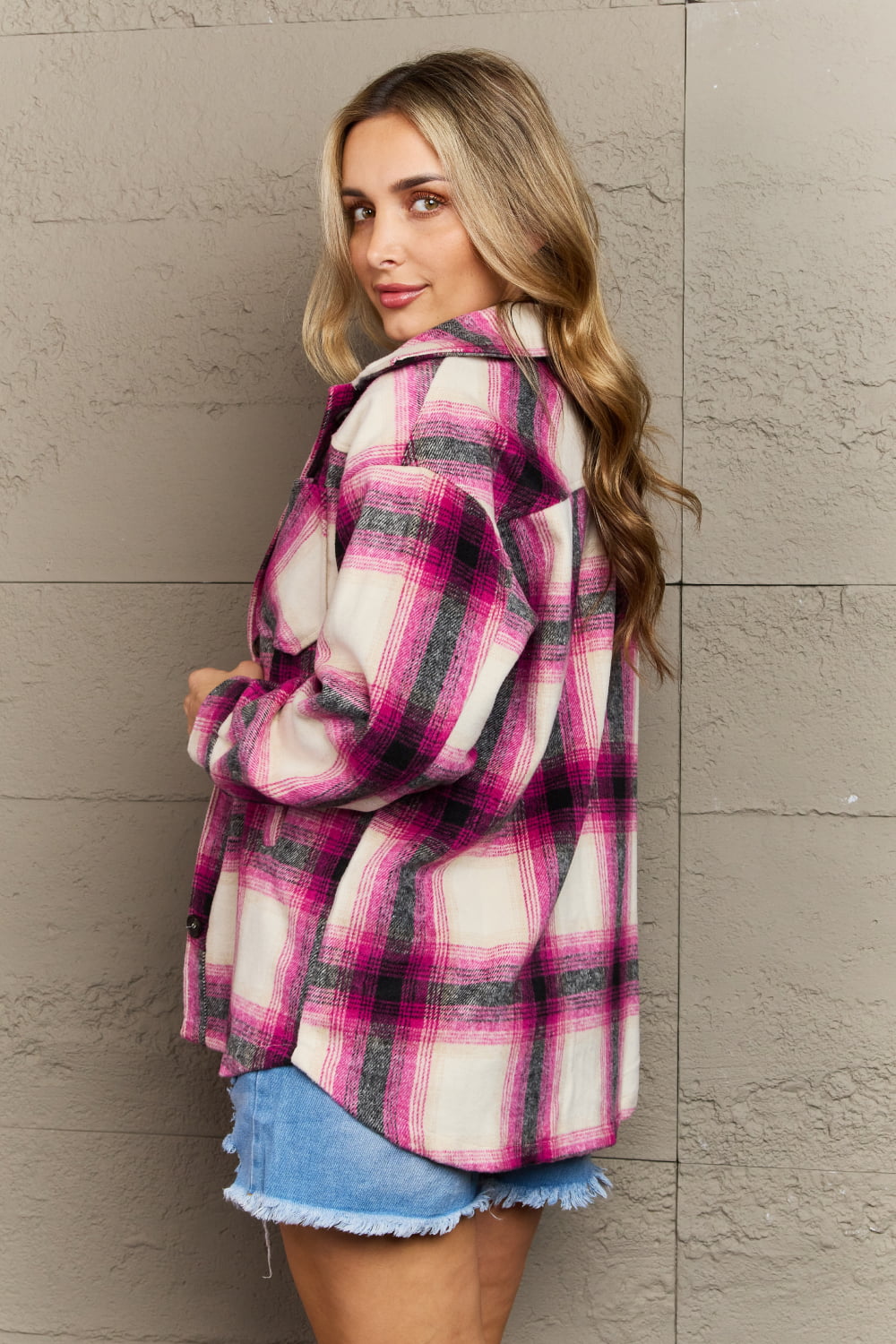 Warm Fireplace Plaid Shacket