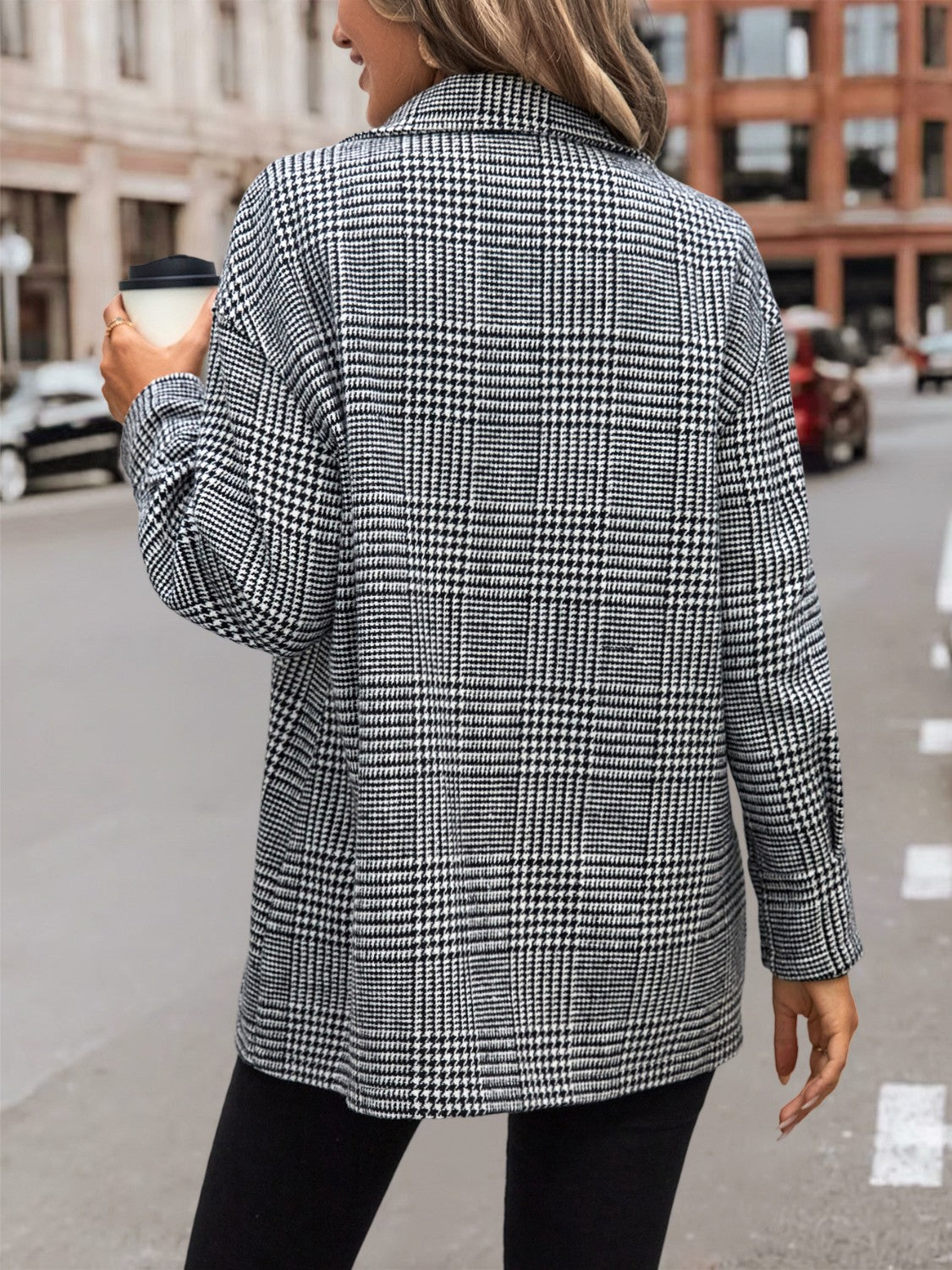 Roxana Houndstooth Collared Jacket
