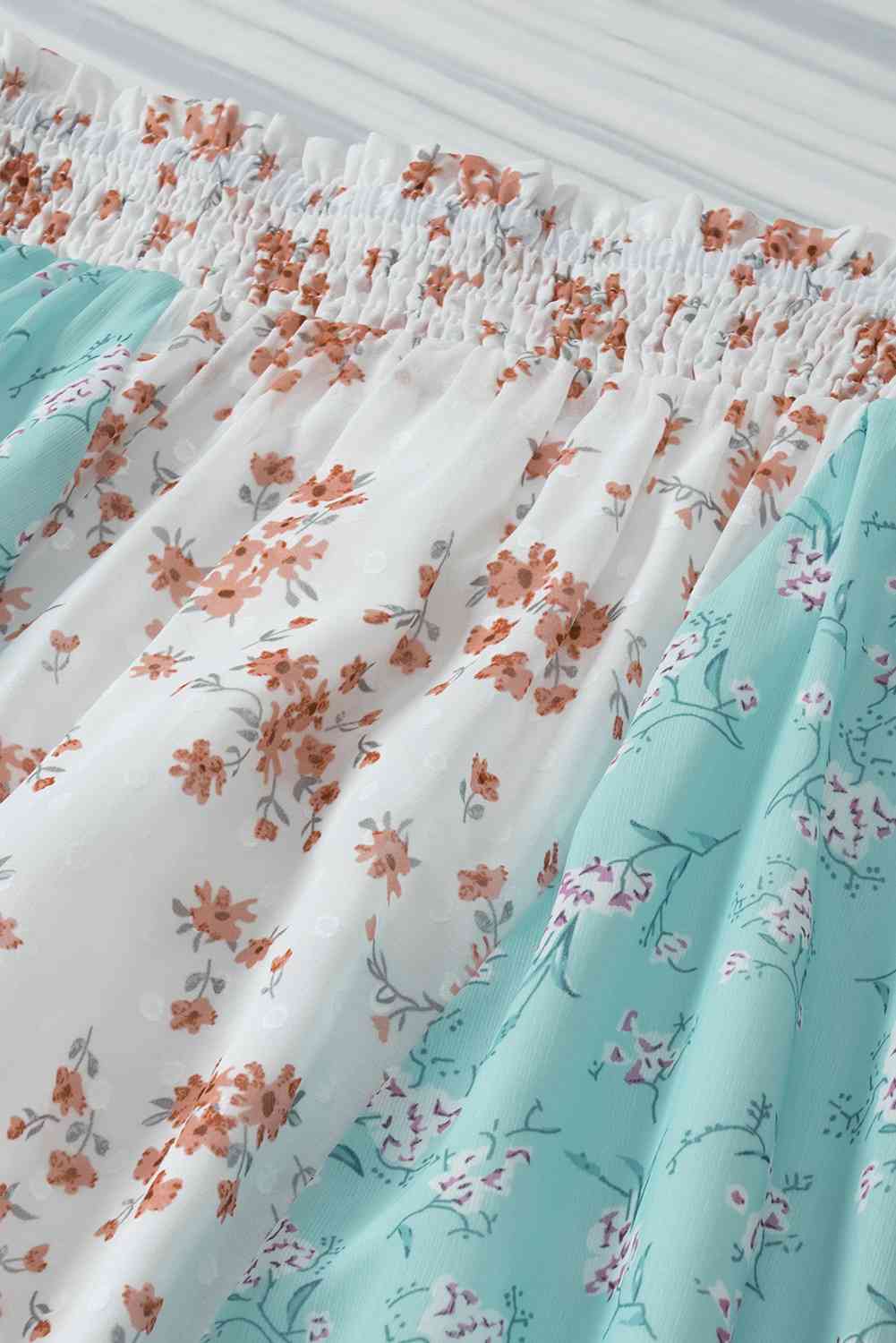 Caroline Floral Color Block Maxi Skirt