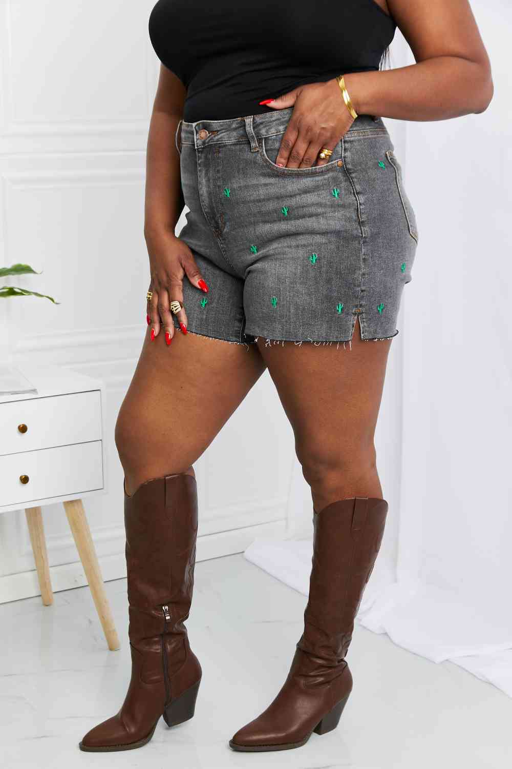 Cactus Raw Hem Denim Shorts