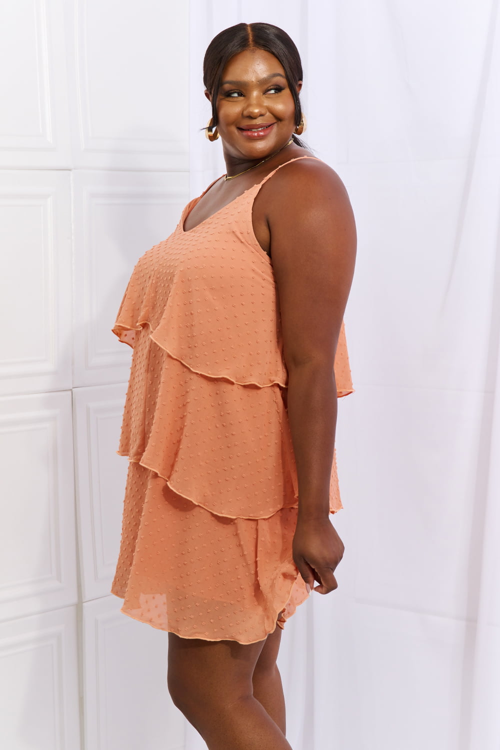 Time To Travel Ruffle Mini Dress