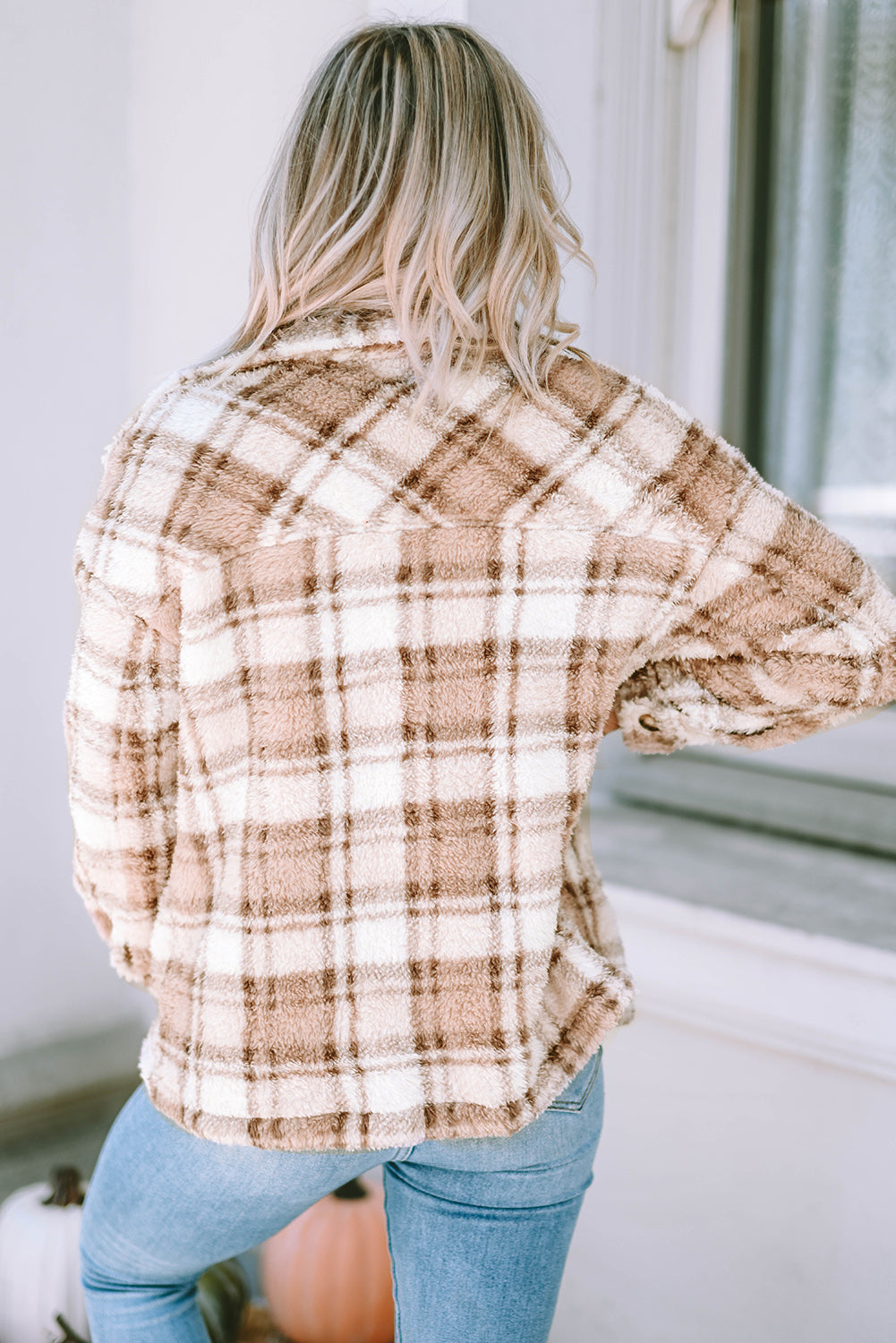 Spice Harvest Plaid Teddy Jacket