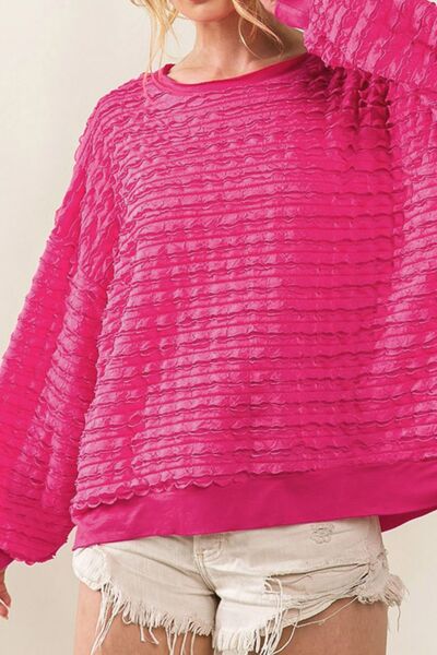 Melanie Texture Dropped Shoulder Top