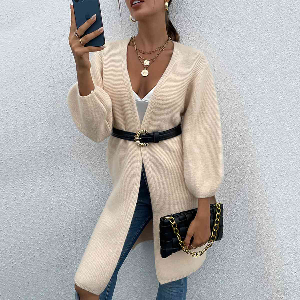 Miranda Open Front Long Sleeve Cardigan