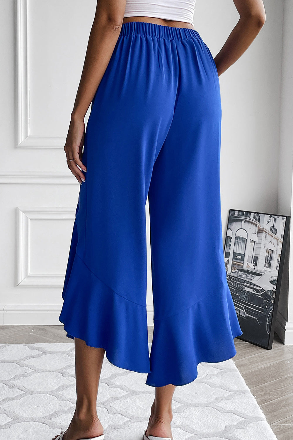 Valentina Ruffle Trim Wide Leg Pants