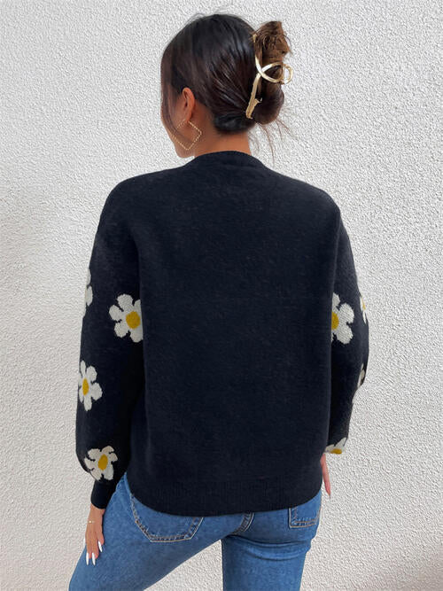 Luna Flower Lantern Sleeve Sweater