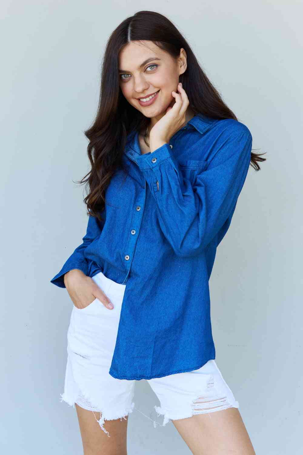 Blue Jean Baby Denim Button Down Shirt