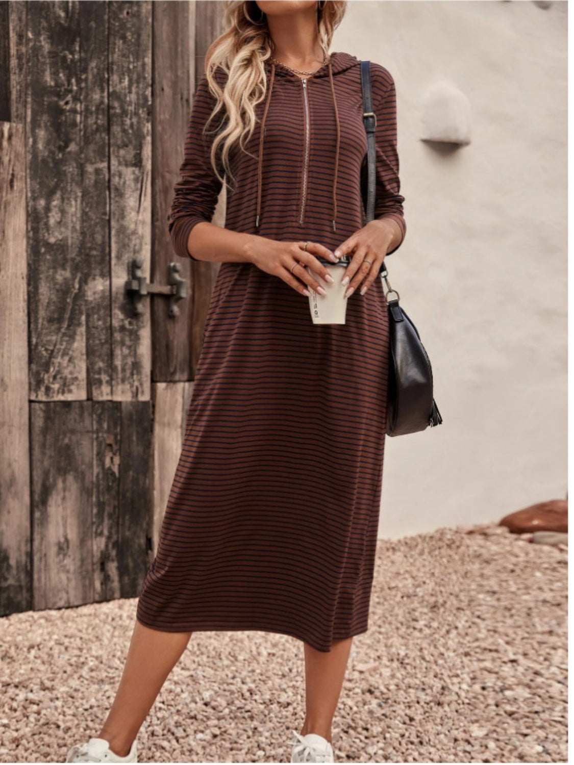 All The Time Striped Midi Dress