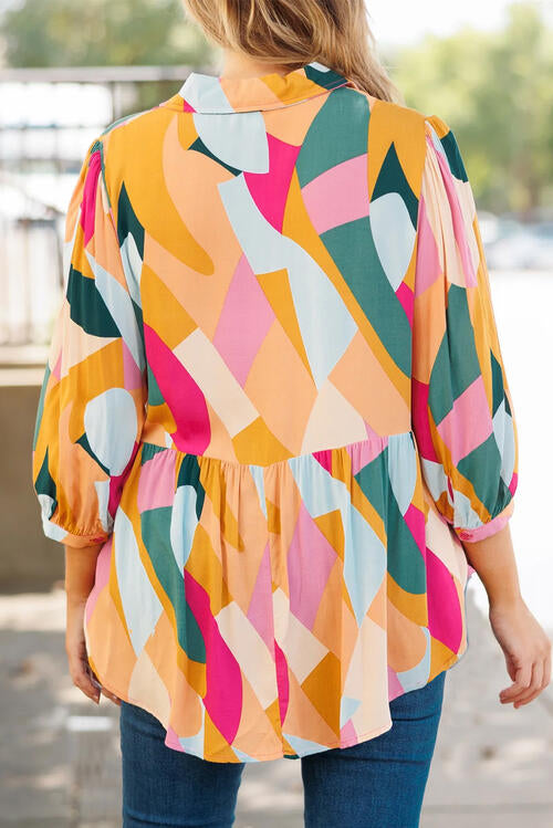 Cora Collared Neck Long Sleeve Blouse