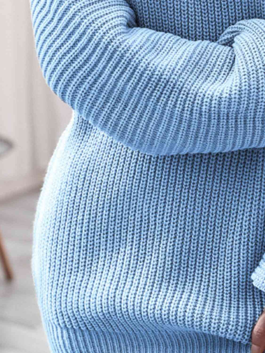 Charlotte Rib-Knit Mini Sweater Dress