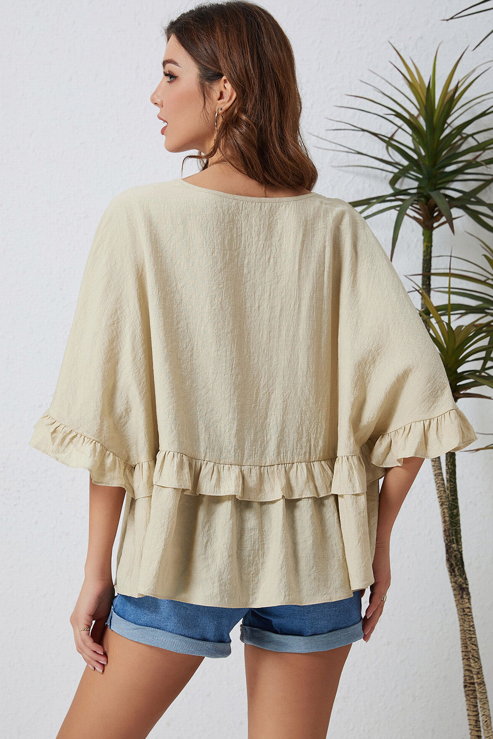 Marcia Ruffled V-Neck Blouse