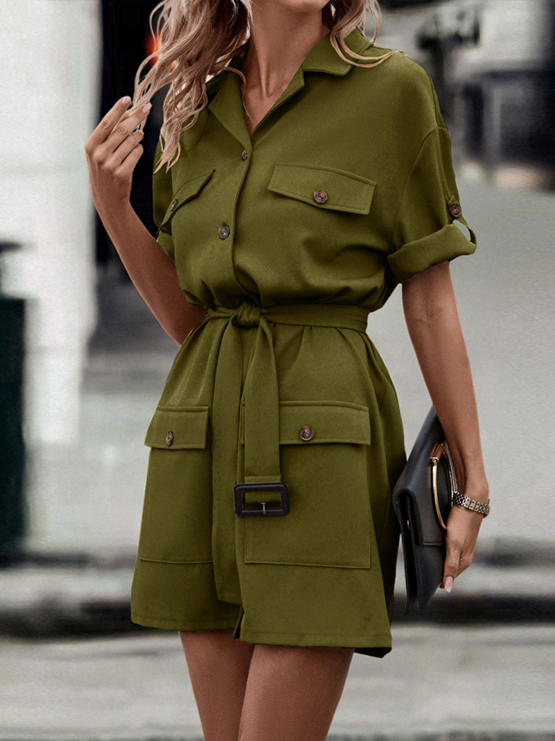 Hustle For It Tie Waist Mini Dress