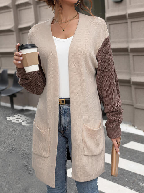 Jessie Contrast Open Front Cardigan