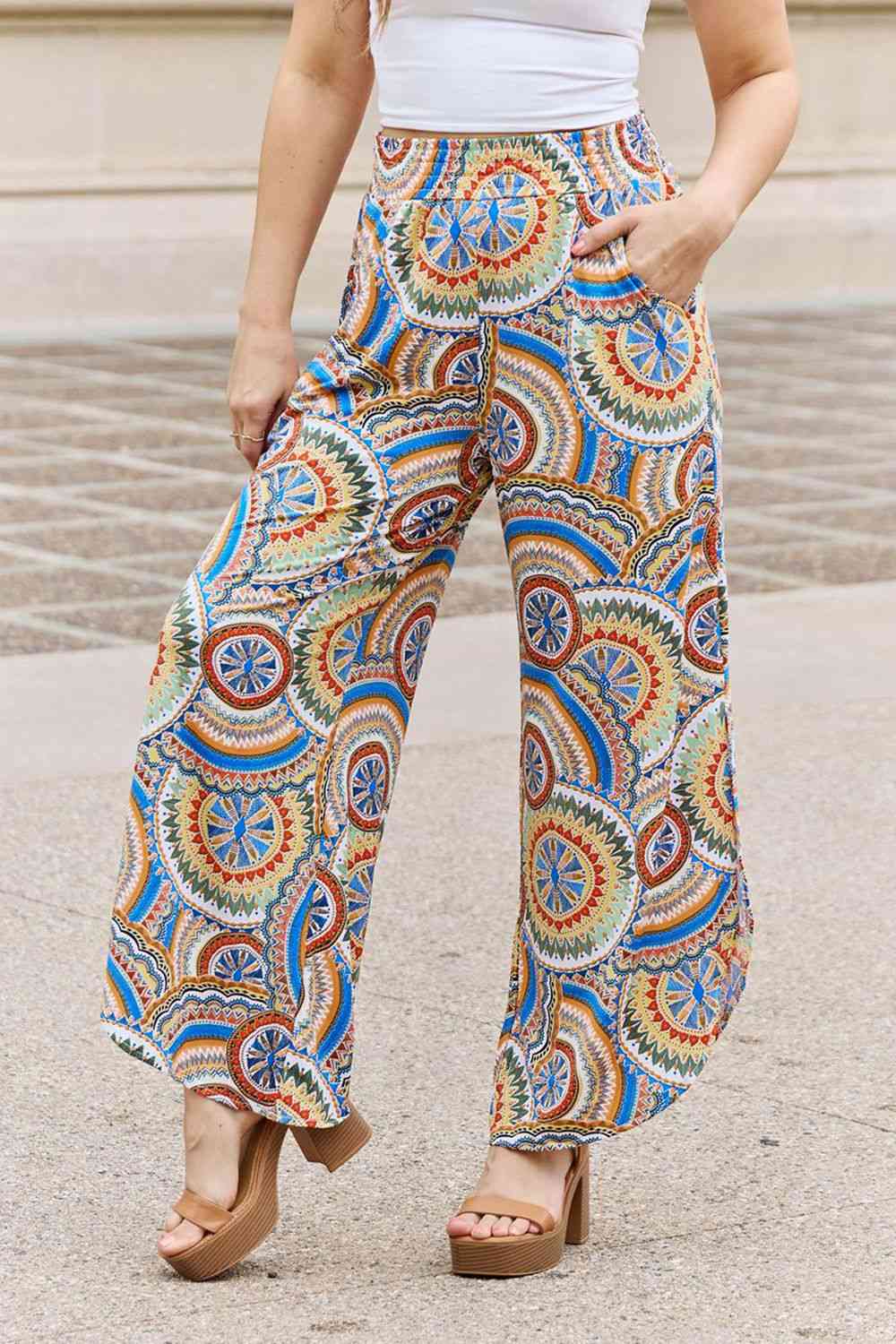Tropical Vibe Side Slit Pants