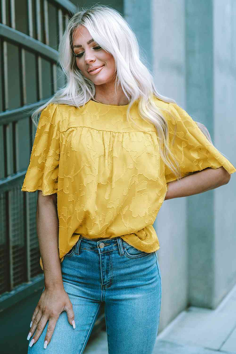 Vanessa Round Neck Puff Sleeve Blouse