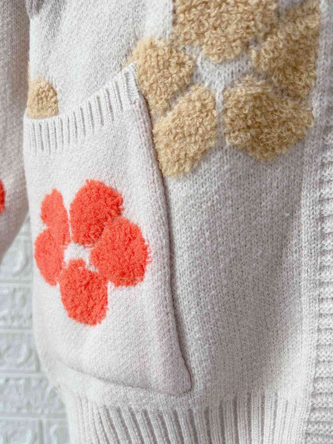 Bloom V-Neck Long Sleeve Floral Cardigan