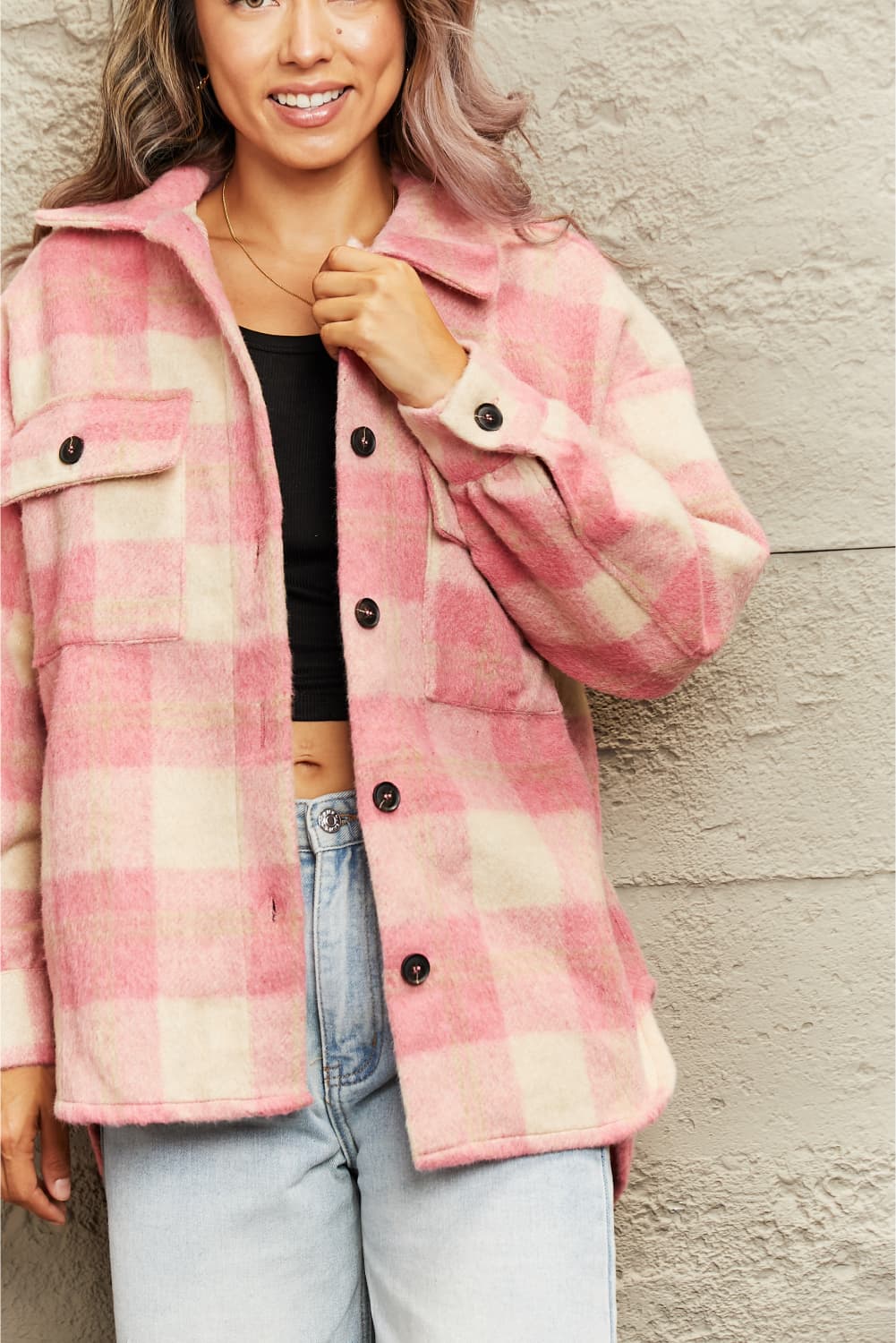 Rebecca Plaid Button Down Jacket