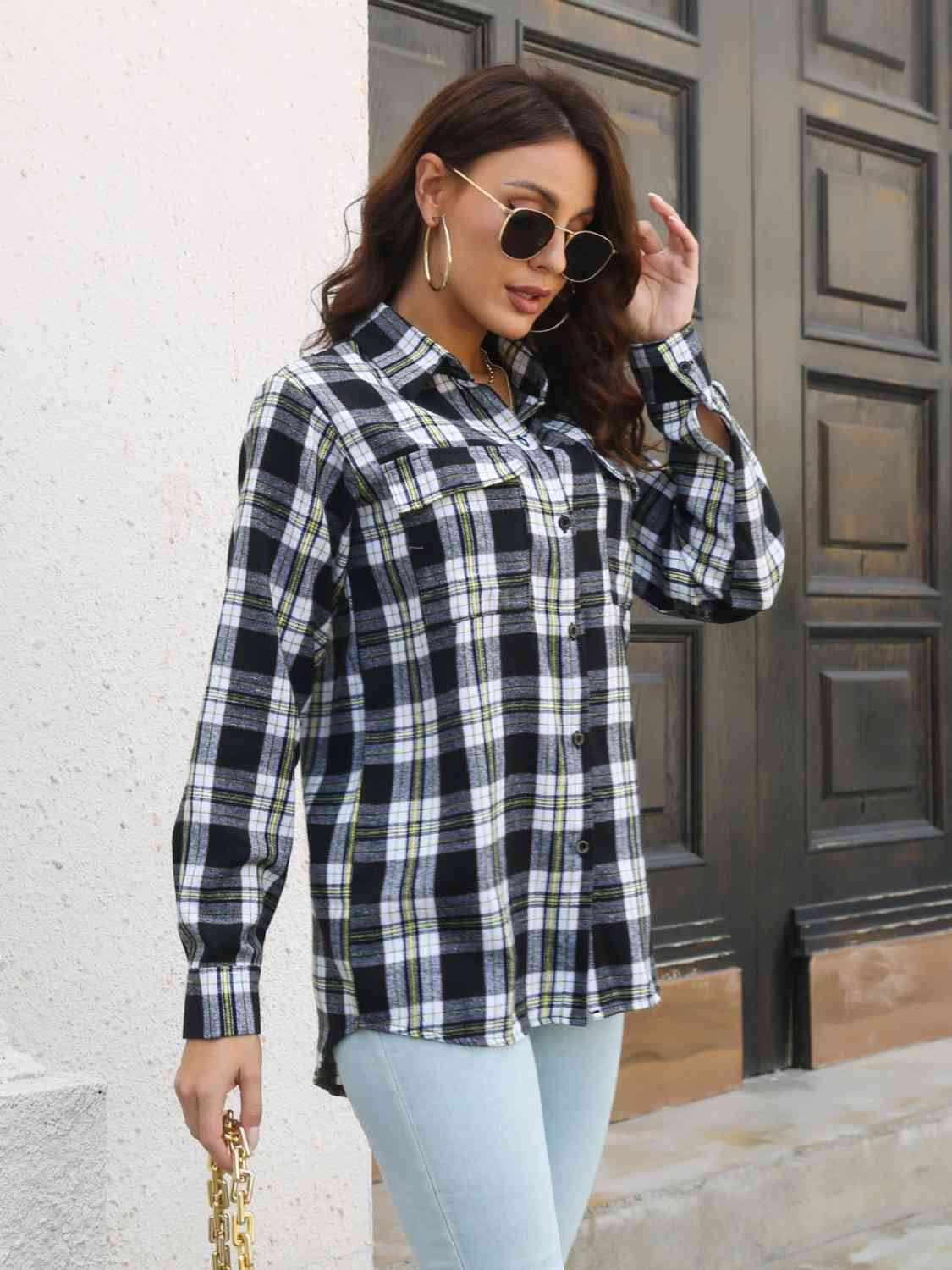 Nature Plaid Buttoned Shirt