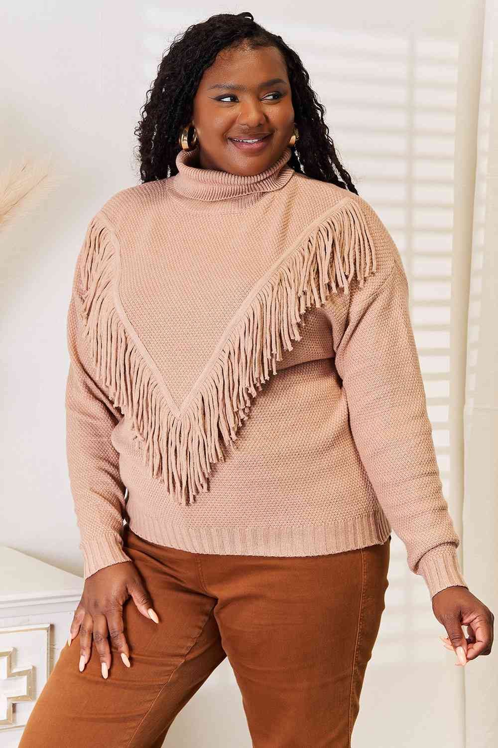 Timberlea Turtleneck Fringe Sweater