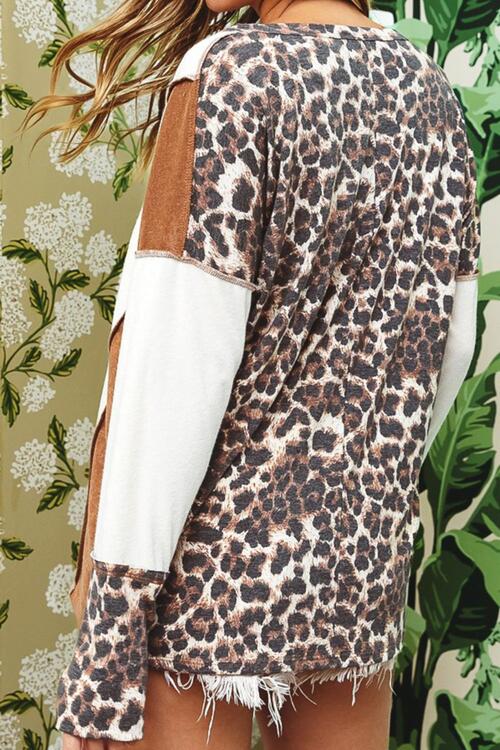 Roam Leopard V-Neck Blouse