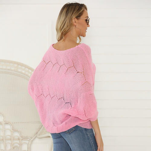 Sophia Eyelet V-Neck Knit Top
