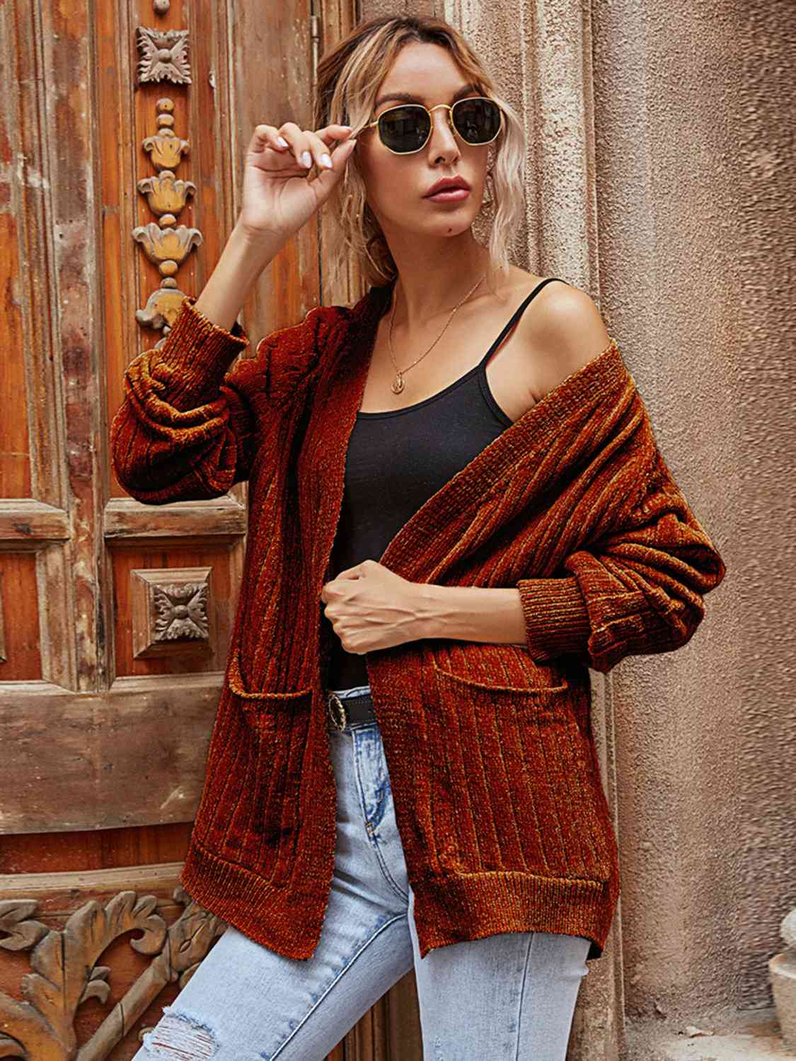 Lydia Ribbed Open Front Cardigan