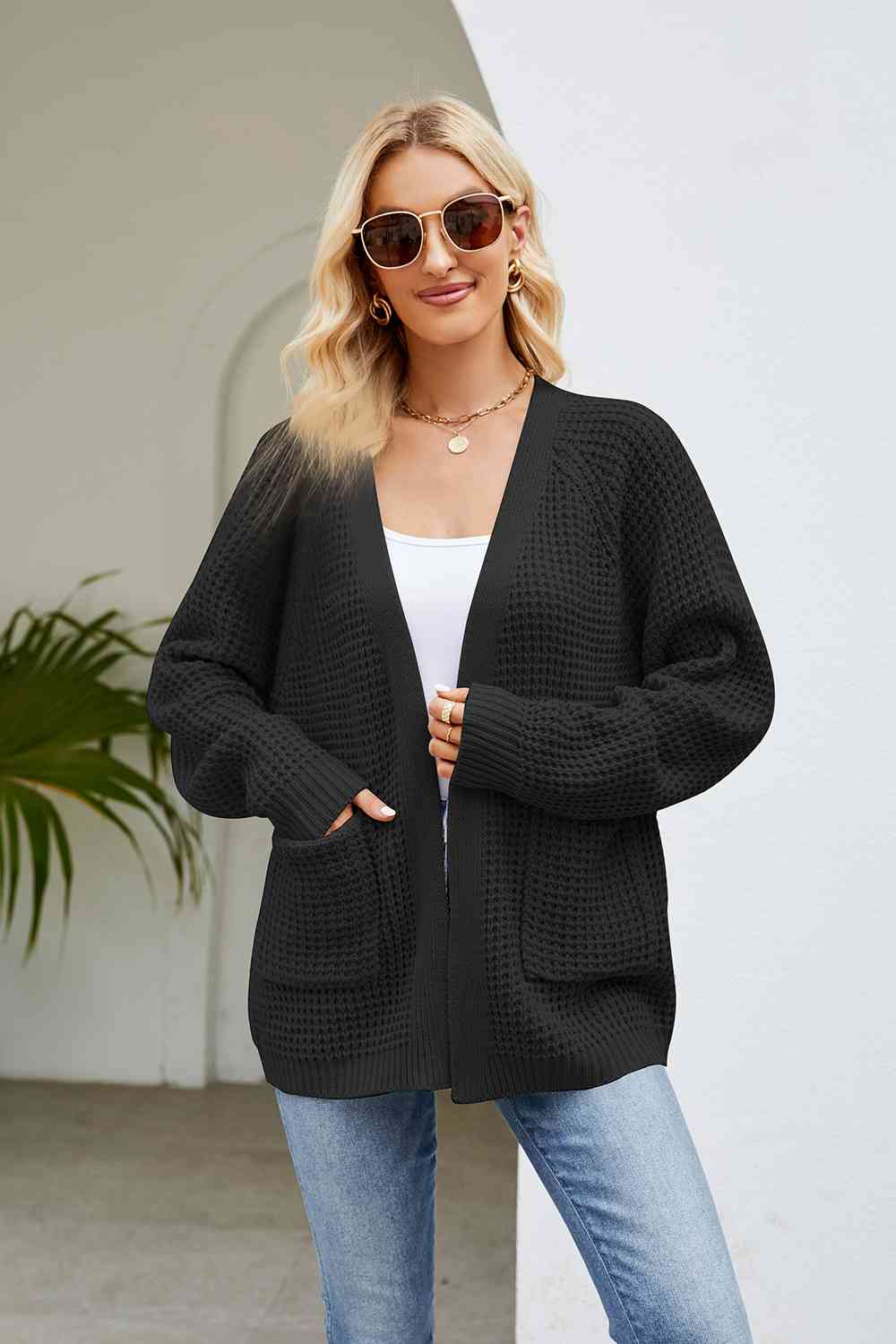 Oakley Open Front Long Sleeve Cardigan