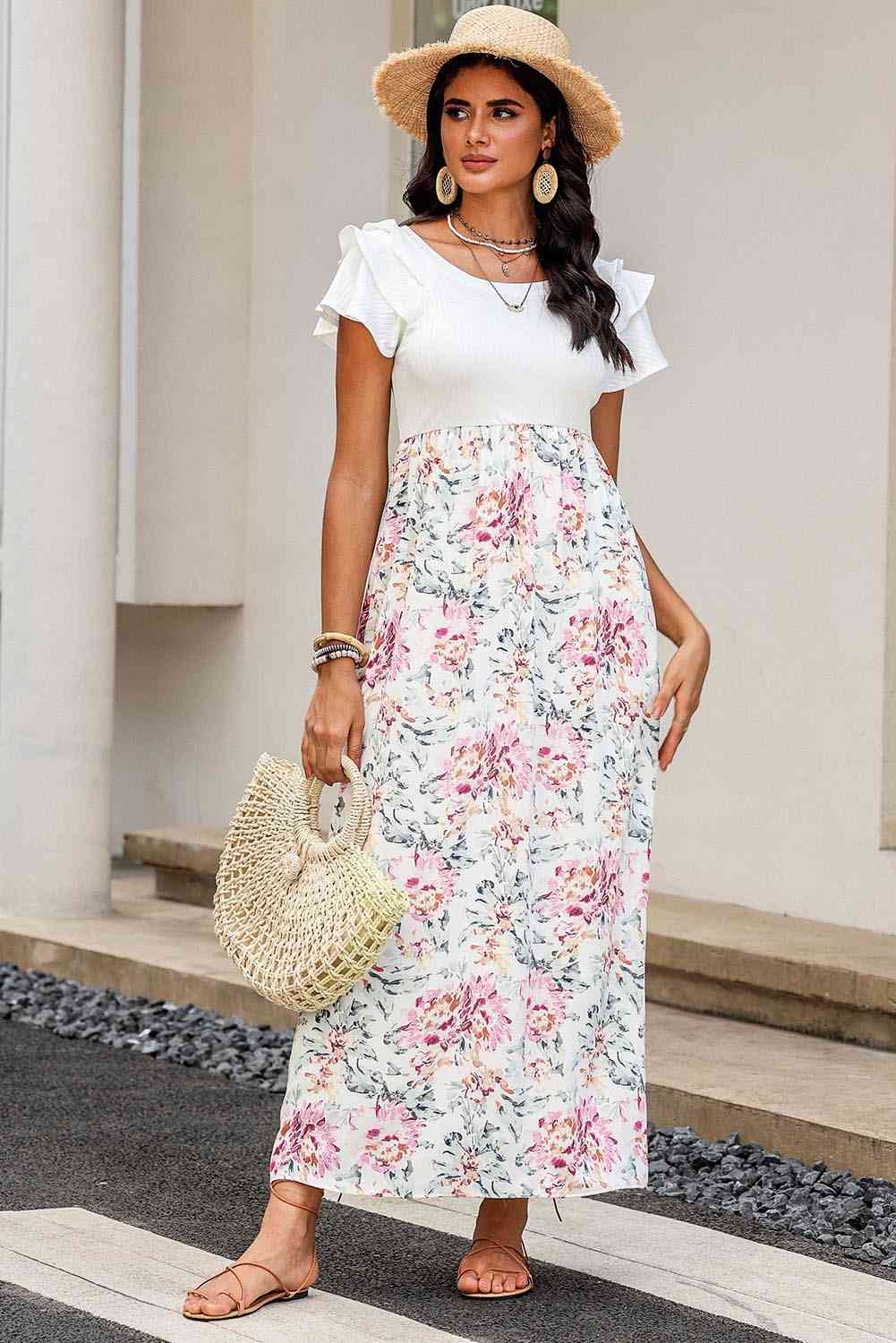 Monica Ruffled Short Sleeve Dress