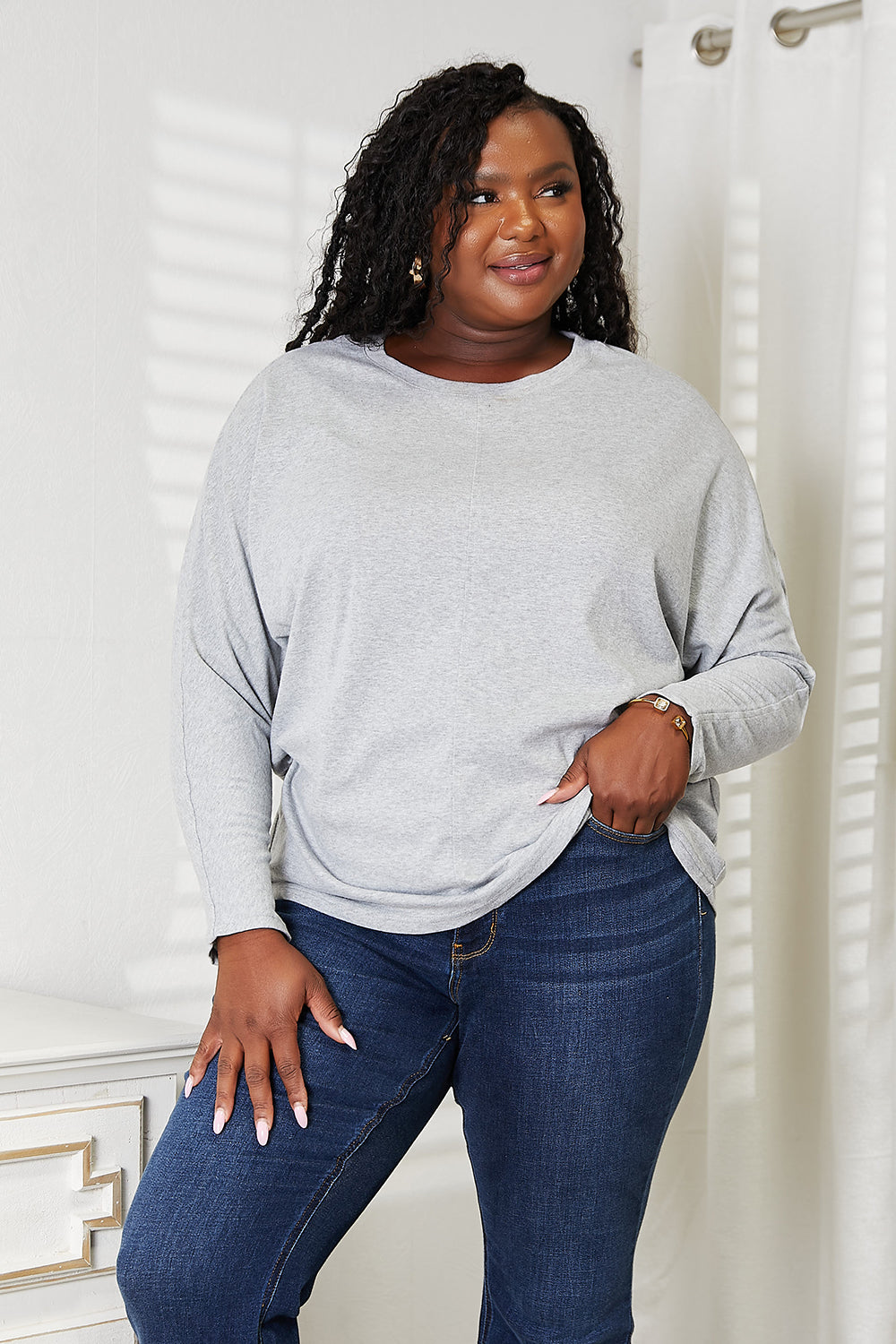 Madison Seam Detail Long Sleeve Top