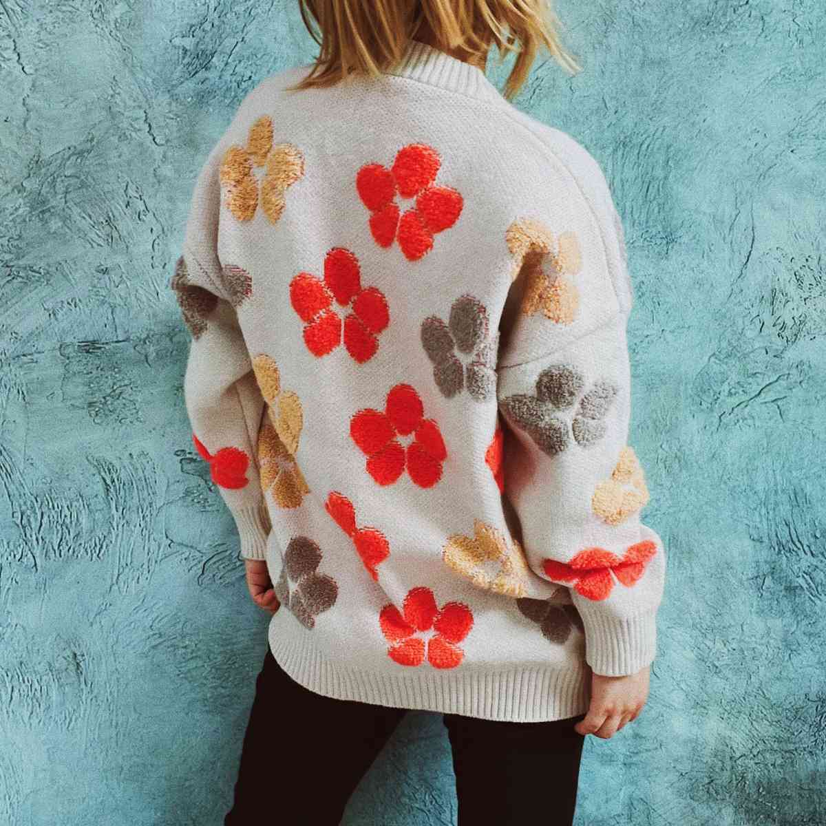 Lily Floral V-Neck Button Up Cardigan