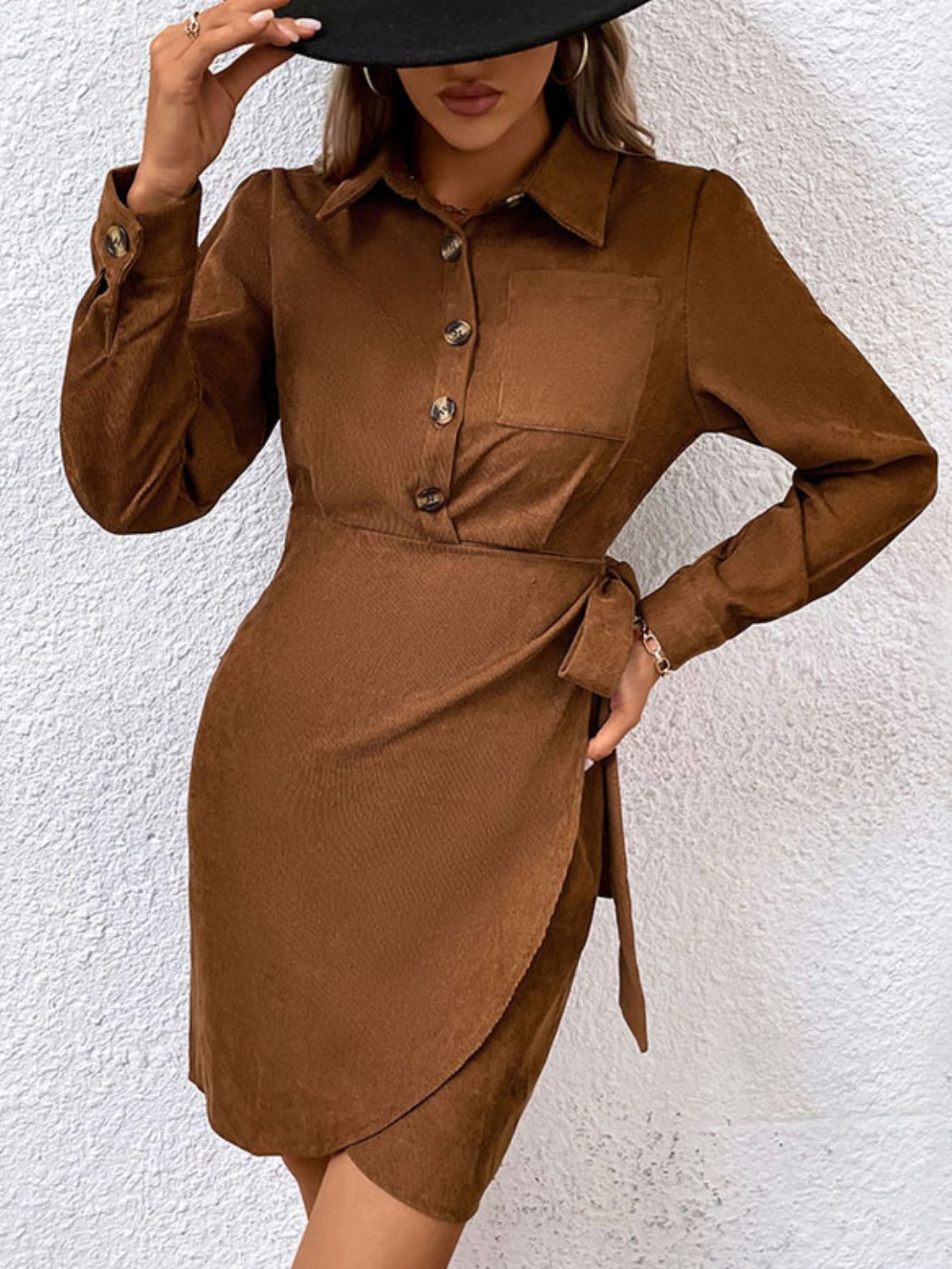 Out Of Office Button-Down Mini Dress