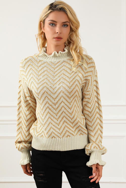 Adaline Mock Neck Drop Shoulder Sweater