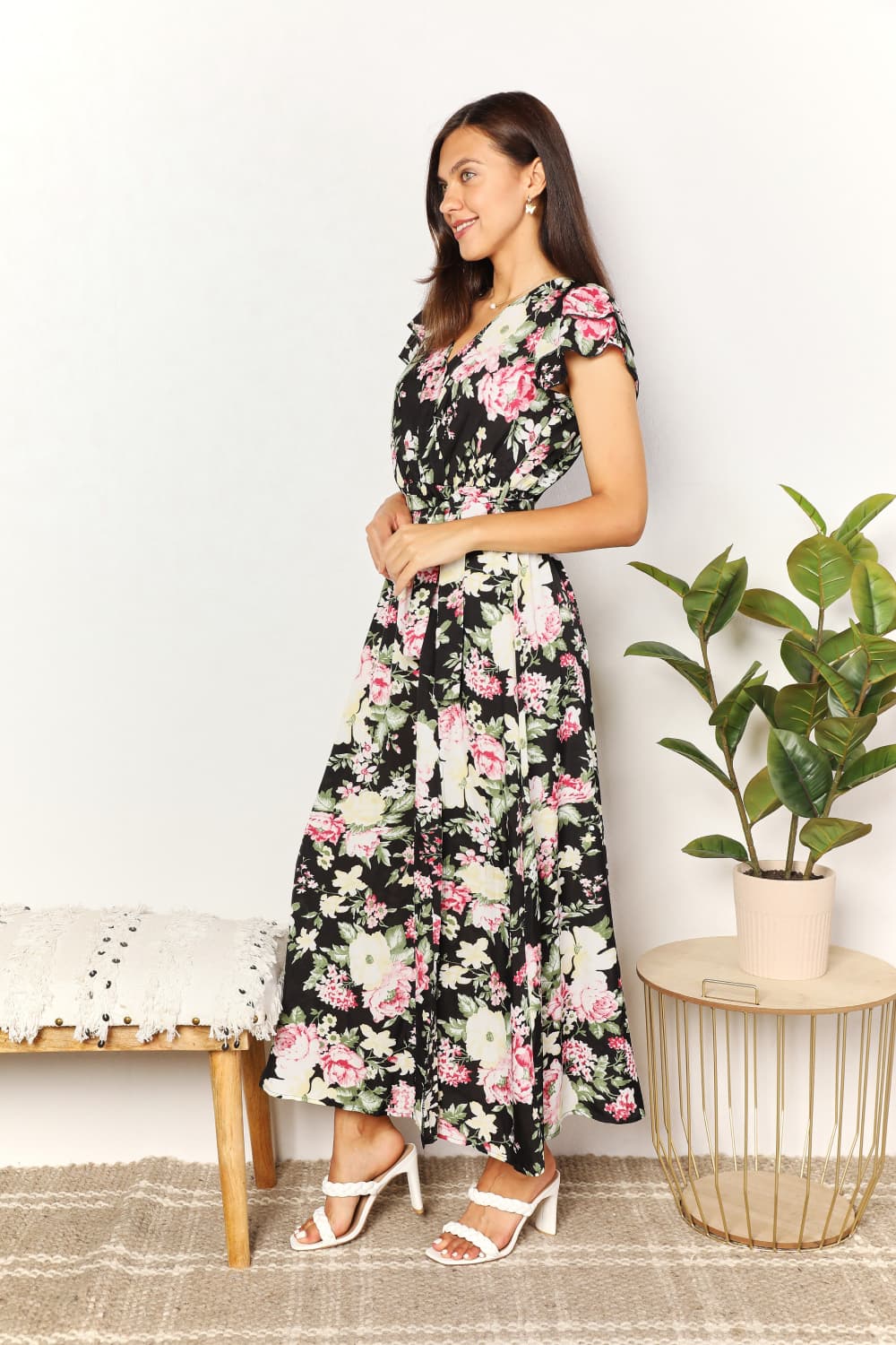 Ellis Floral Tie-Waist Dress