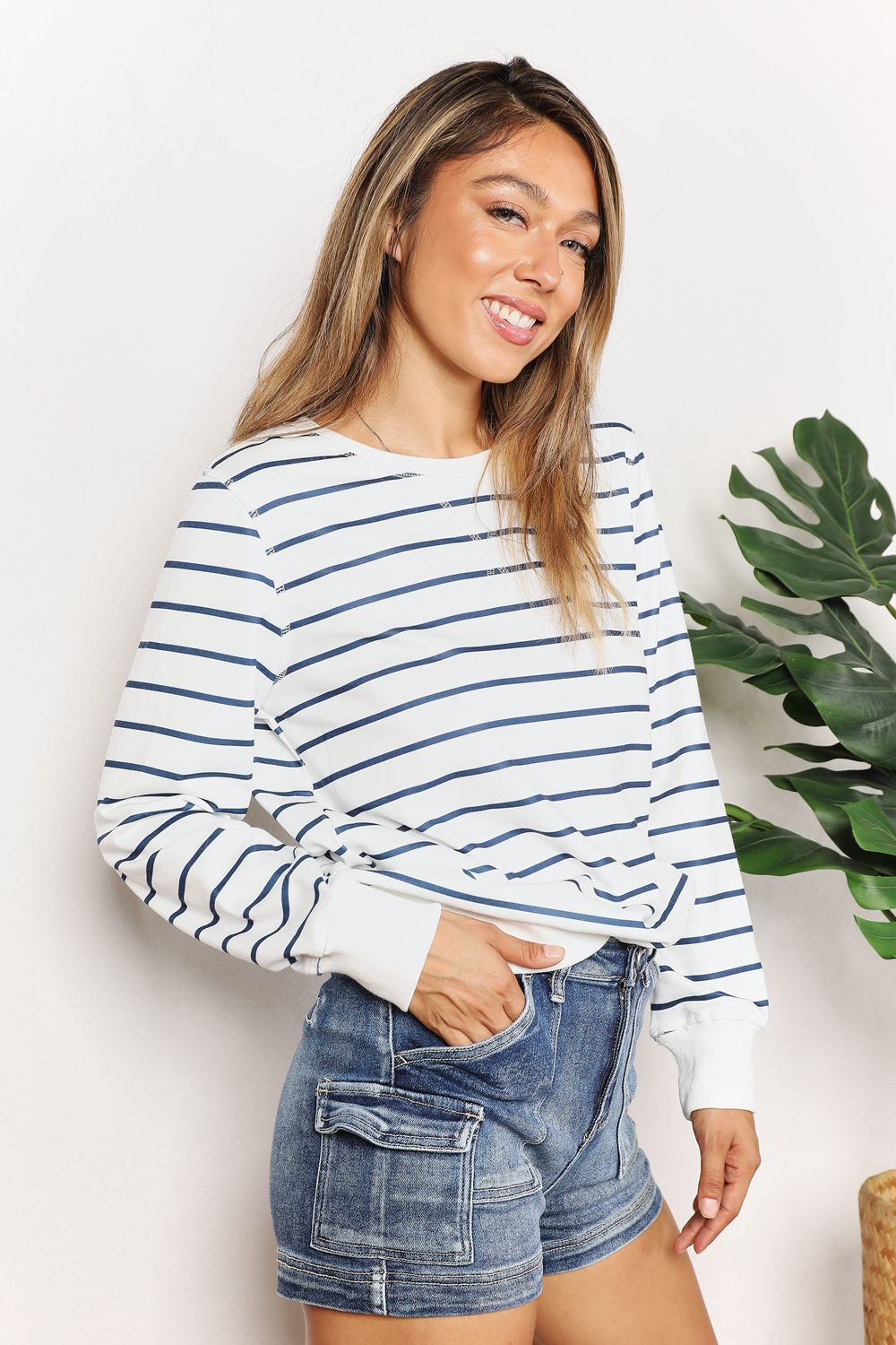 Venetian Striped Long Sleeve Top