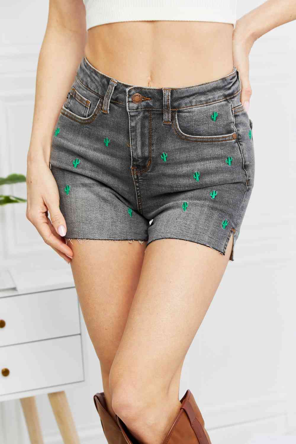 Cactus Raw Hem Denim Shorts