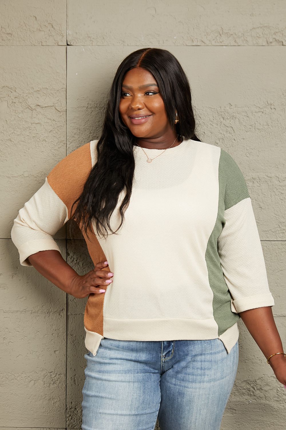 Flaunt It Tri-Color Blouse