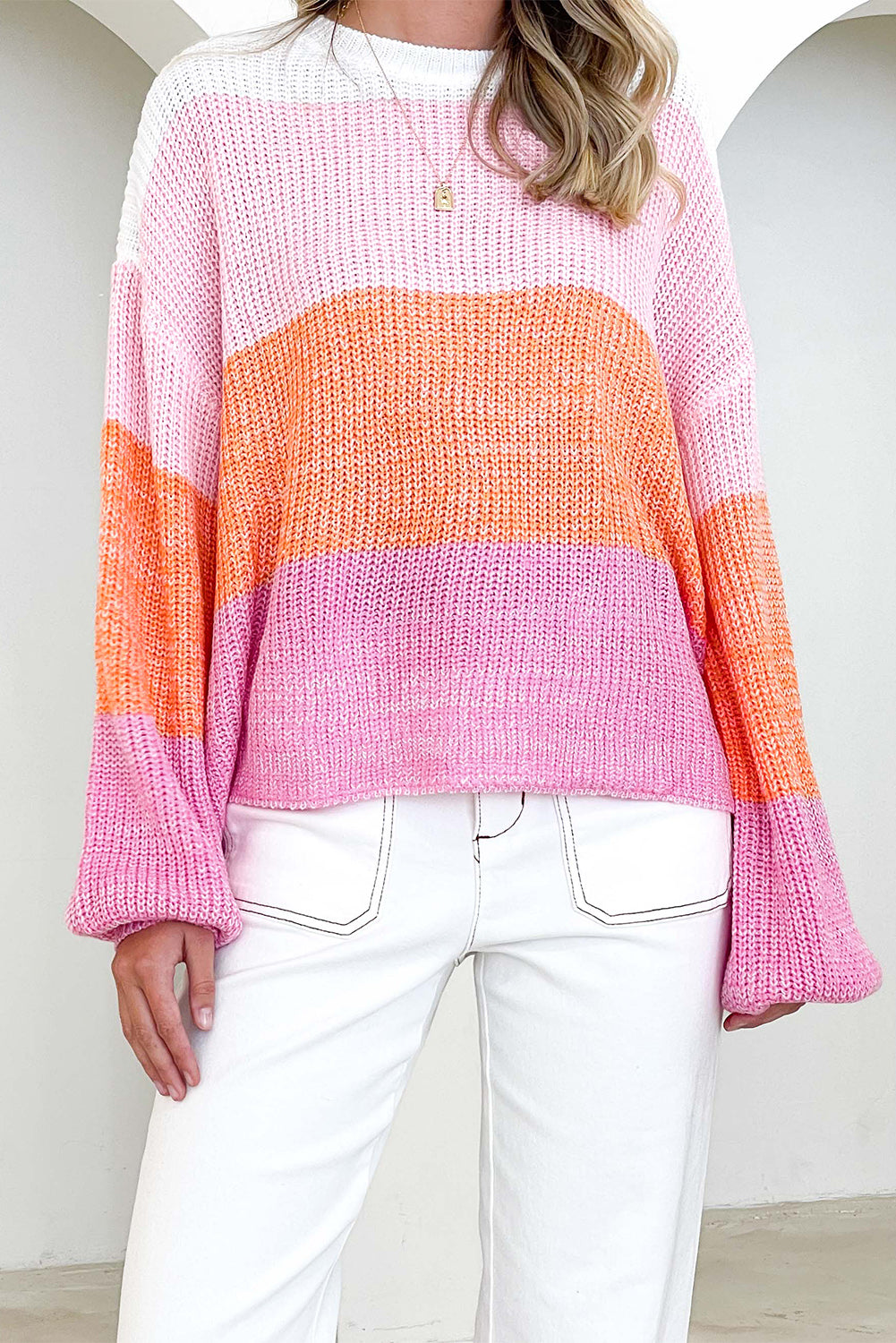 Relax With Me Color Block Sweater